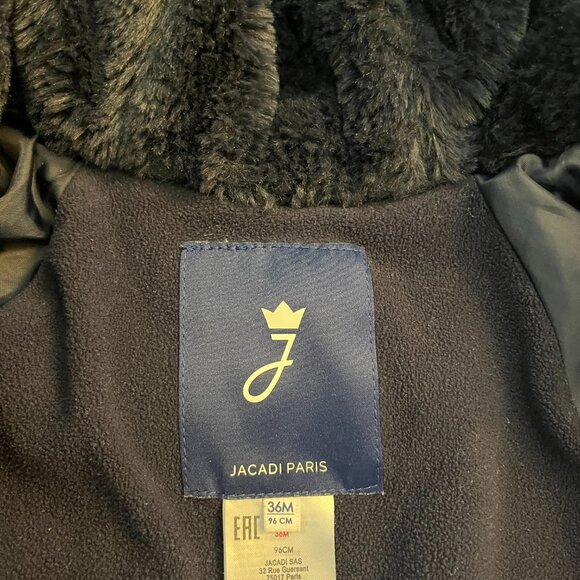 Jacadi Mid-Length Padded Coat with Bow Print, 3T - Picture 2 of 3